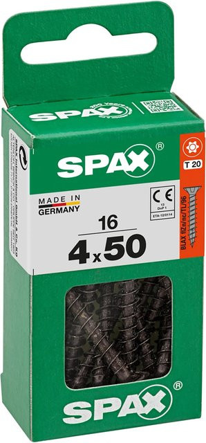 Spax Universalschraube VGW TSP aus Stahl, verzinkt, Schwarz, Durchmesser: 4 mm, Länge: 50 mm, 16 Stück - Bild 1