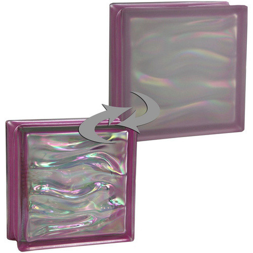 Fuchs Design Glasbaustein in Lila mit abstraktem Muster, B/H: 19,0 x 19,0 cm - Bild 2