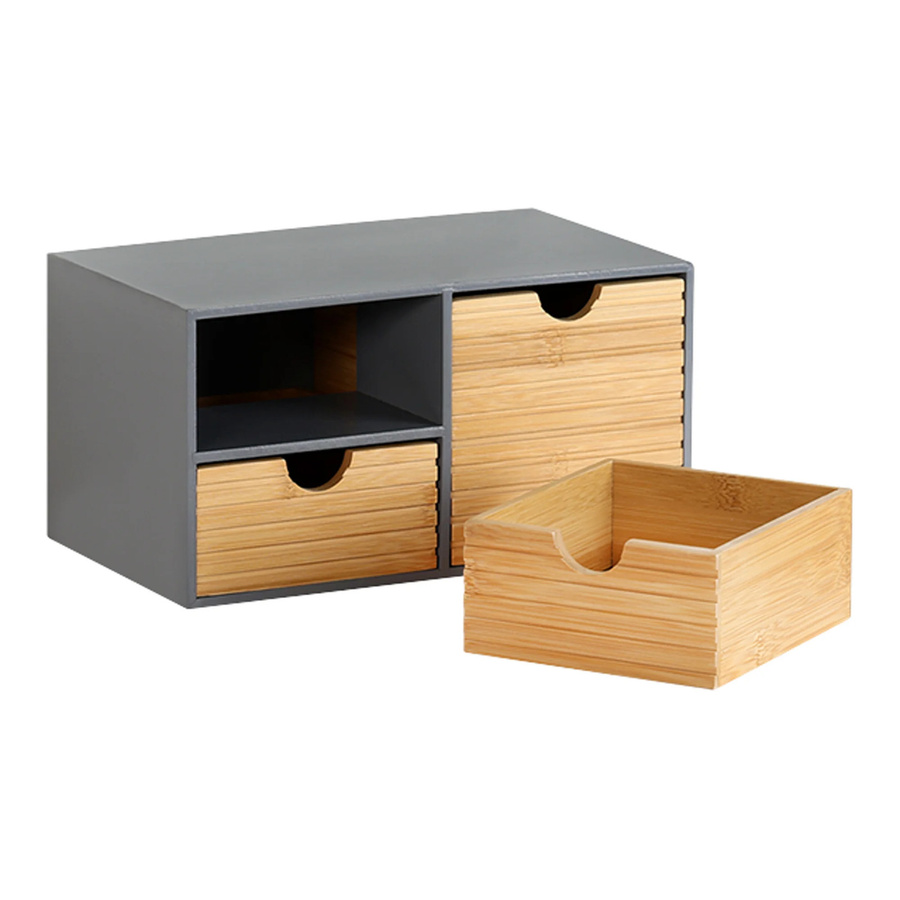 Kesper Organizer aus Holz in Grau B/H/L: 16 x 14 x 27 cm - Bild 2