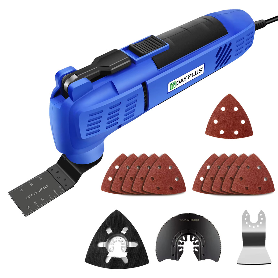 DayPlus Elektrisches Kabel-Multitool mit 3800 W und 22000 U/min, Oszillierendes Multi-Tool mit 3 Grad Oszillationswinkel zum Schneiden, Schleifen und Schaben - Bild 7