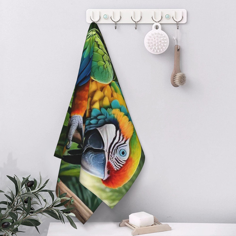 Ka Chen Muda Baumwollhandtuch Ara-Papageien Motiv Multicolor, B: 30 cm, H: 60 cm - Bild 3