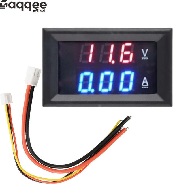 Gaqqee Mini Digital Voltmeter Amperemeter mit Dual LED Display in Blau und Rot, 100V 100A - Bild 1