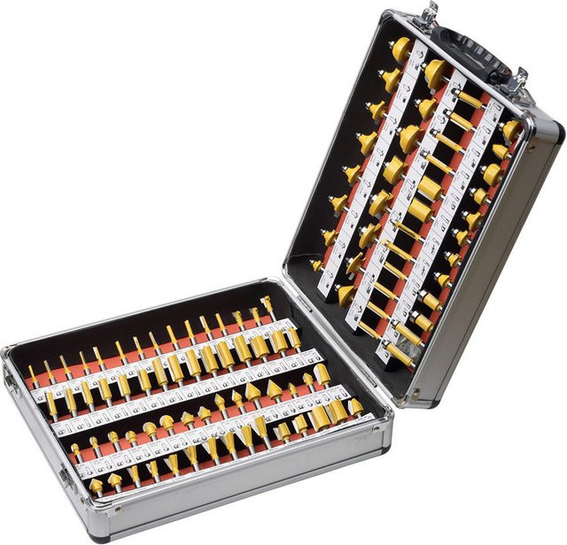 Podofo 100-teiliges Schaftfräser-Set mit 1/4 Zoll Schaft und Hartmetallspitzen für Holzbearbeitung, Kantenfräsen, Nutenfräsen, Schnitzen und Dekorieren - Bild 1