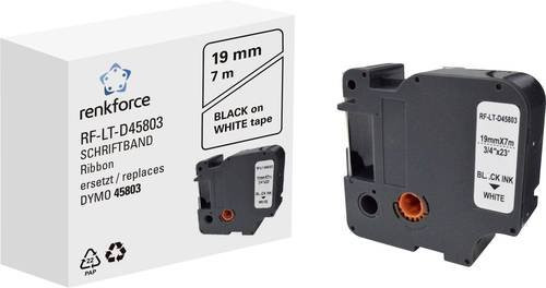 Renkforce Beschriftungsband RF-LT-D45803 kompatibel mit DYMO D1, Breite: 19 mm, Länge: 7 m, Farbe: Weiß, Schriftfarbe: Schwarz - Bild 1