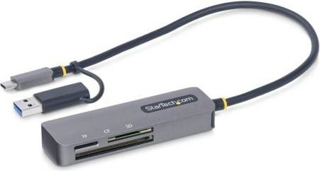 StarTech.com USB 3.0 Multi-Media Memory Card Reader mit USB-C und USB-A Adapter, grau - Bild 1