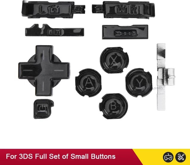 Nintendo 3DS Zubehör ABXY-Tasten Komplettset mit D-Pad und Ein/Aus-Schalter in Schwarz - Bild 1