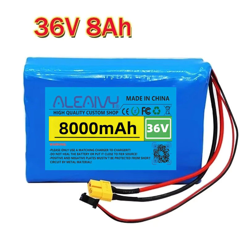 Aleaivy Li-Ion-Akku 36 V 10S2P 8000 mAh in Blau mit integriertem BMS für Roller, Spielzeug und Fahrräder - Bild 1