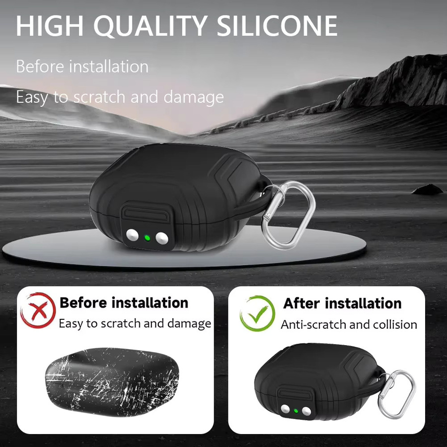 Stoßfeste Silikon Schutzhülle für Shokz OpenFit Air (T511) Kopfhörer in Schwarz - Bild 5