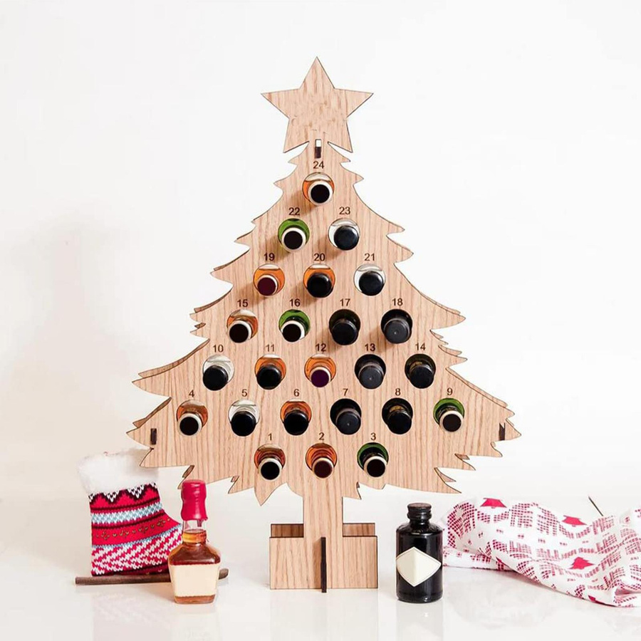 OutsideWorld Weihnachts-Countdown Weinregal aus Holz in Braun - Bild 2