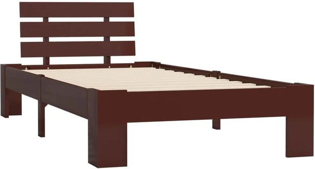 vidaXL Massivholzbett aus Kiefer in Braun, Modernes Bettgestell für Erwachsene, B/T/H: 105 x 100 x 213 cm - Bild 1