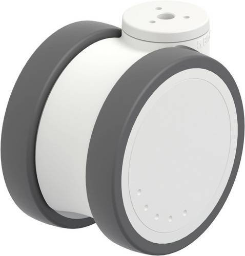 Blickle LKD-PATH 100K-9 Kunststoff-Doppelrolle in Grau und Weiß mit 100mm Durchmesser und 100kg Tragfähigkeit - Bild 1