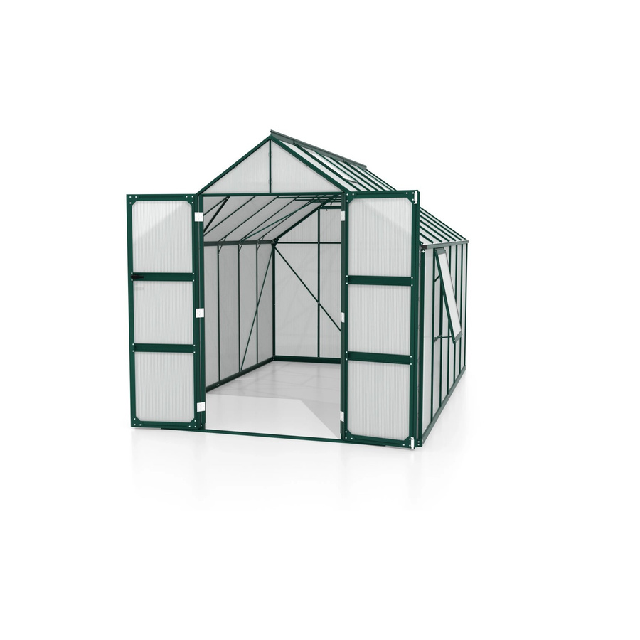 Vitavia Gewächshaus Olymp 9900 HKP Smaragd Vorzugsset mit Polycarbonat-Platten 6 mm, Satteldach und Stahlfundamentrahmen - Bild 2