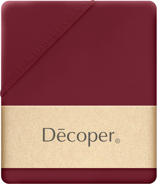 Decoper Mako-Feinjersey Spannbettlaken aus 100% Baumwolle, Farbe: Bordeaux, Breite: 120 cm, Länge: 200 cm - Bild 1