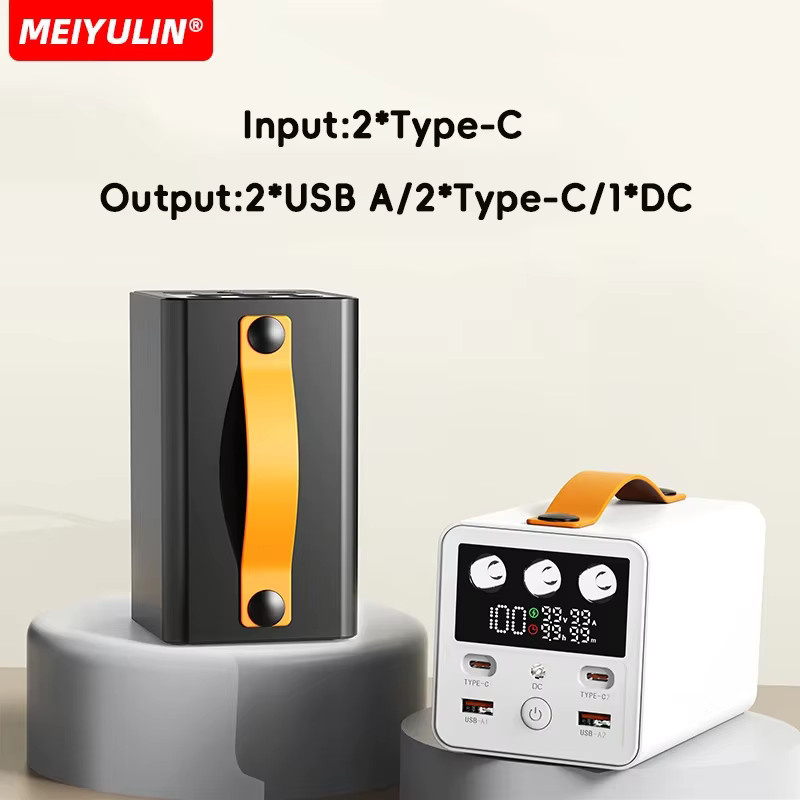 MEIYULIN Powerbank mit 60000mAh und 100W Schnellladung, tragbares USB-C-DC-Ladegerät für Laptop und Smartphone, Schwarz - Bild 2
