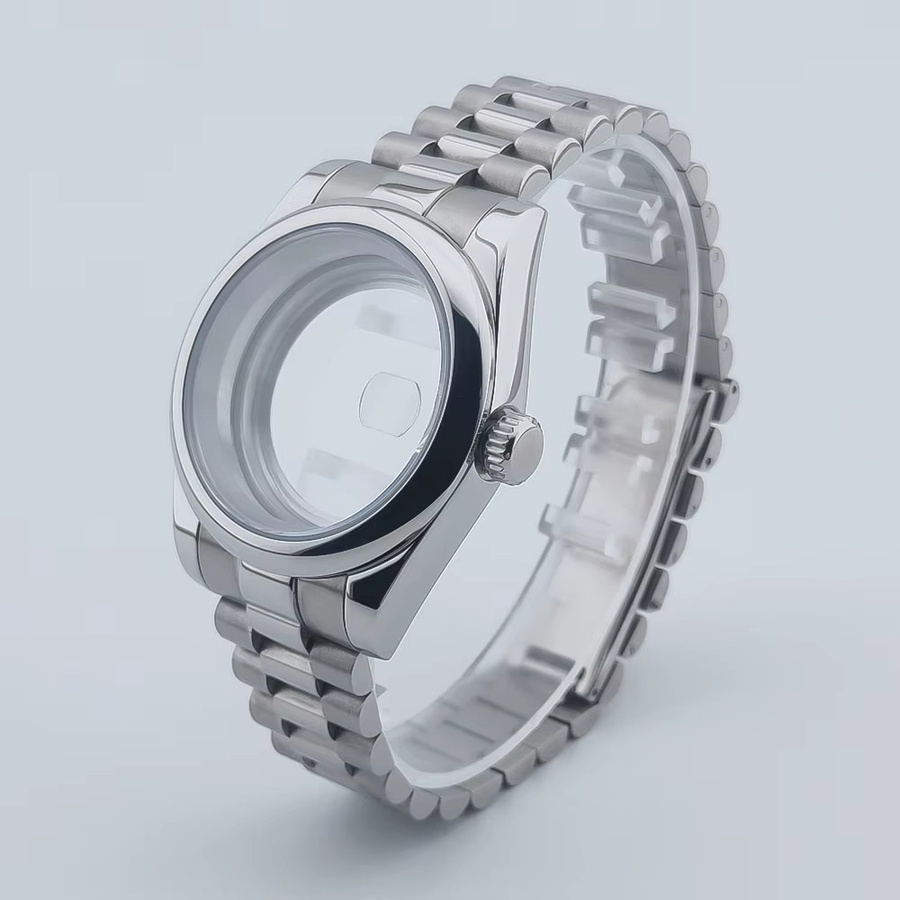 Manbushijie Uhrengehäuse Edelstahl, Silber, Saphirglas, 36mm/39mm - Bild 2
