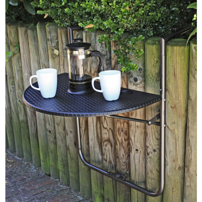 Garden Pleasure Balkontisch Ventana Schwarz aus Stahl und Kunststoff HDPE B/T/H: 60 x 73 x 40 cm - Bild 3