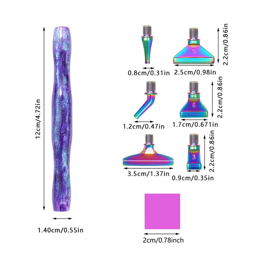 1 Set Ersatzstifte für Diamantmalerei aus Harz und Legierung in Grün und Multicolour für Kristall-Punktbohrer und Nail-Art-Werkzeuge - Bild 1