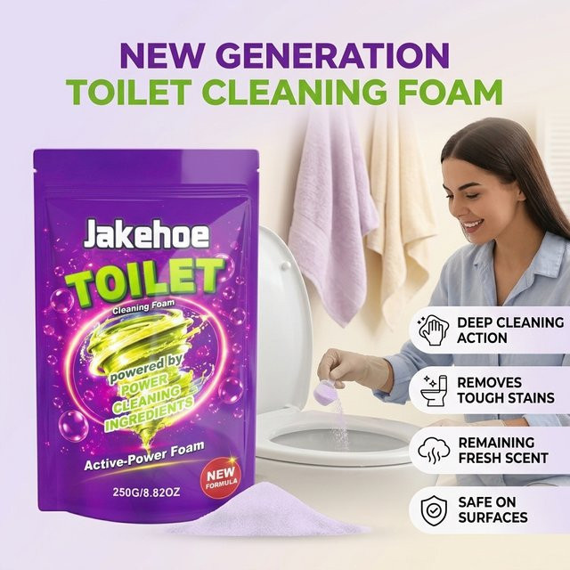 JAKEHOE Toiletten-Schaumreinigungspulver zur Entfernung von Kalk und Urinflecken in Purple - Bild 1
