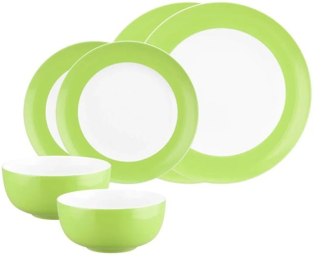 Seltmann Weiden Liberty Pure Colors Basic-Set 6-teilig aus Porzellan in Lime Green - Bild 1