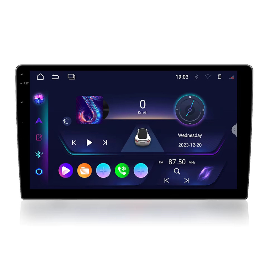 XFY 2DIN Android 14 Autoradio mit CarPlay und Android Auto, Universal 9/10 Zoll Multimedia-Player mit QLED-Bildschirm, GPS und WiFi, Schwarz - Bild 6