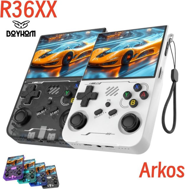 BOYHOM R36XX Handheld-Spielkonsole mit Wi-Fi, 3,5-Zoll-Bildschirm und über 15000 Retro-Spielen in Purple - Bild 1