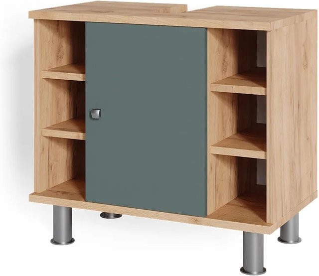 Vicco Waschtischunterschrank Fynn Badschrank Eiche Grün B: 60 cm, T: 54 cm, H: 32 cm - Bild 2
