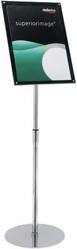 Deflecto Prospekthalter Bodenaufsteller Silber Schwarz DIN A4 B/T/H: 30 x 30 x 124 cm - Bild 1
