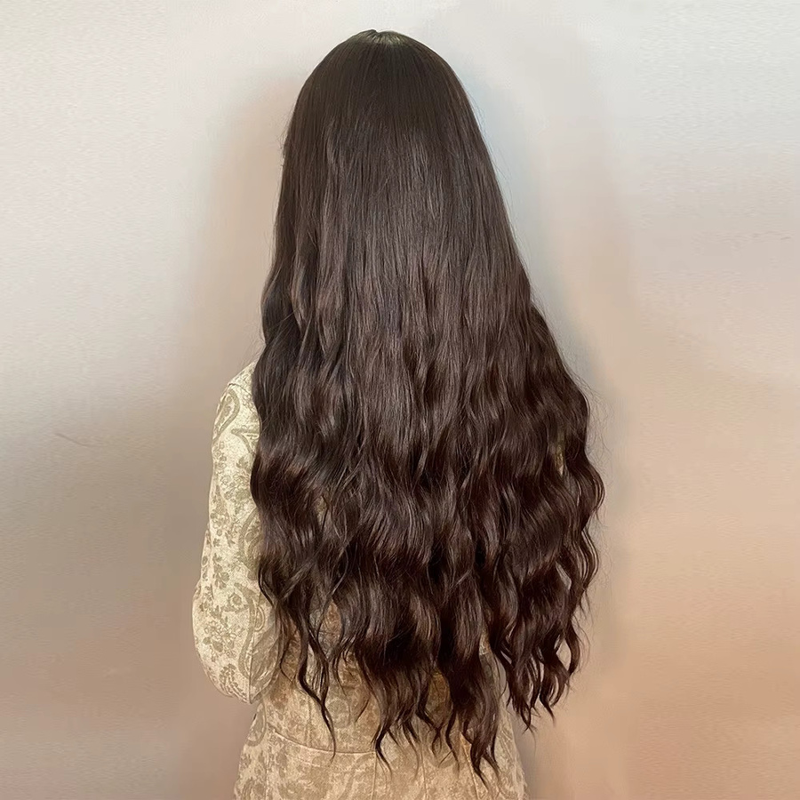 EASIHAIR Perücke, dunkelbraun, lang lockig, synthetisch, mit Pony, Damen - Bild 2