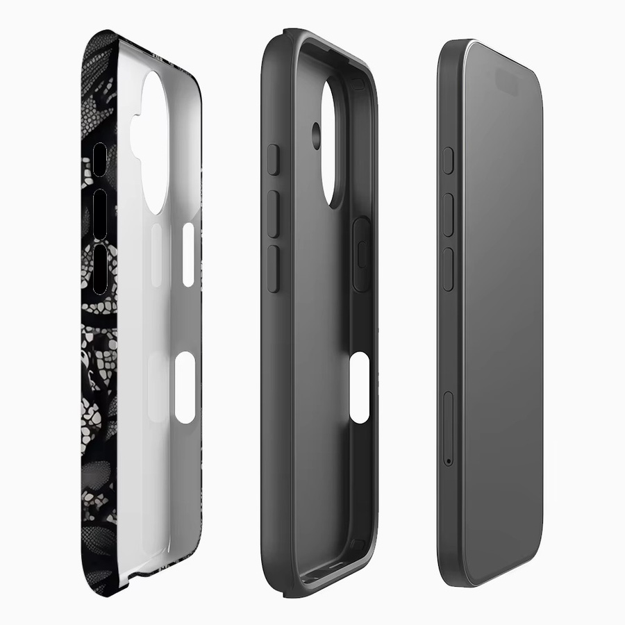 Potdemiel Handyhülle mit Schnürsenkel für iPhone 17 16 15 14 13 Pro Max Plus, Schwarz, Robuste Einzel- und Doppelschicht-Hülle mit Magnetfunktion - Bild 2