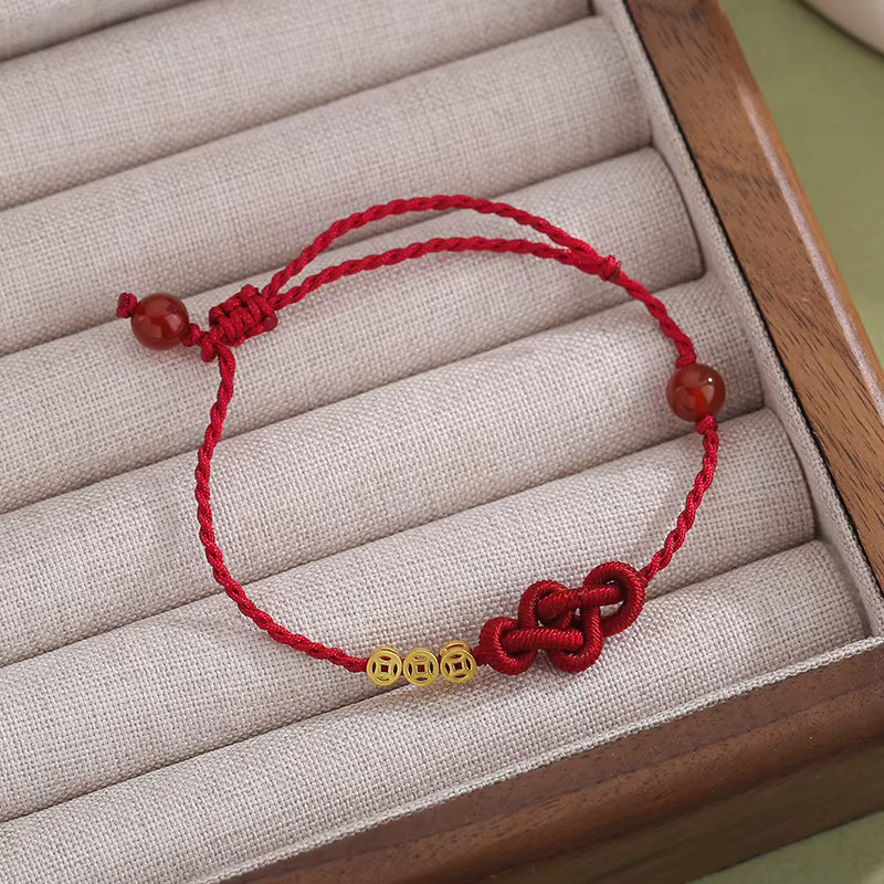 BELLA-Bee Armband, geflochtenes rotes Seil, Lotus, Damen und Herren - Bild 1
