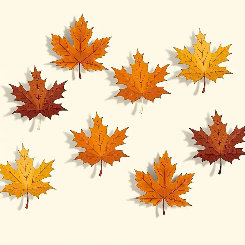 VRISE 8 Stück Herbst Thanksgiving Ahornblatt Hängedekoration aus Papier in Orange - Bild 2