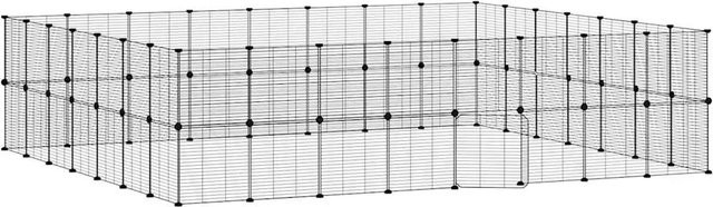 vidaXL 60-teiliger Haustierkäfig aus Stahl mit Tür, Schwarz, B/T/H: 35 x 35 x 35 cm - Bild 1