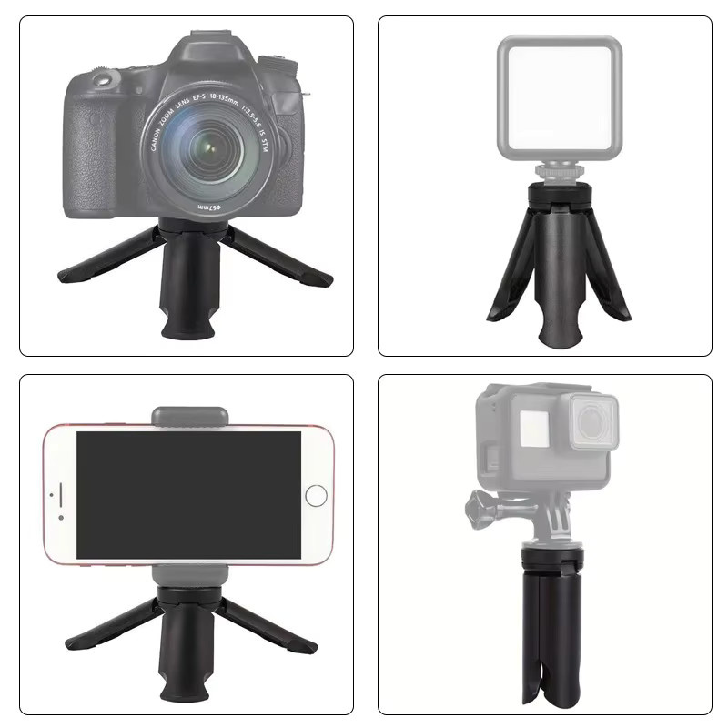 DJI Mini-Stativ mit 1/4-Zoll-Schraubhalterung in Schwarz, tragbarer Desktop-Vlog-Handgriff für DJI Pocket 3, GoPro, Smartphone-Gimbal und Fill Light - Bild 5