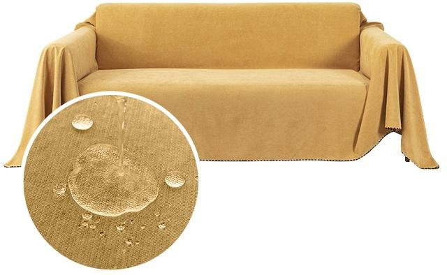 Wasserdichte und staubdichte Sofadecke von Your Warm Home in Gelb, B/B: 90 x 180 cm - Bild 1