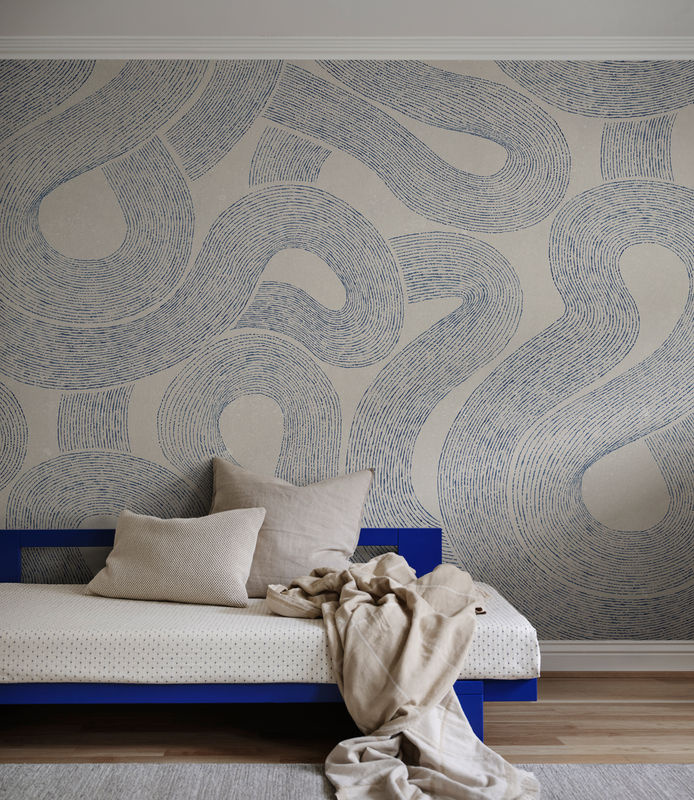 Sandberg Mural Zen Tapete Vlies Indigo Blue Minimalist Design - Bild 2