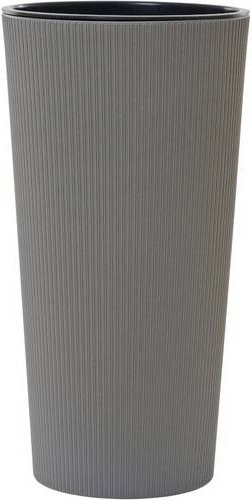 Siena Garden Pflanzgefäß Locon Stripe in Grau und Schwarz aus Kunststoff, Höhe: 57 cm, Breite: 30 cm - Bild 1