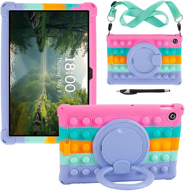 Kinderhülle für Lenovo Tab TB-311FU und TB-311XU 10,1 Zoll K10 2nd Gen mit Schultergurt und Stift in Multicolour - Bild 1