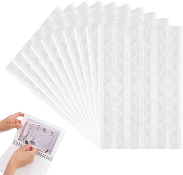Selbstklebende Fotoecken in Transparent, säurefreie und abnehmbare Halterungen für deine Sammelalben und Tagebücher, 10 Stück - Bild 1