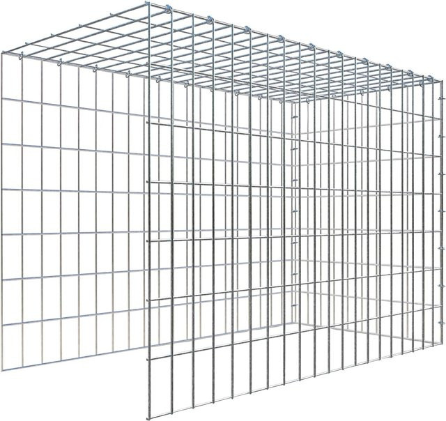 Gabiona C-Ring Anbaukorb Typ 4 in Silbergrau, Maschenweite 5 x 10 cm, B/T/H: 70 x 100 x 50 cm - Bild 1