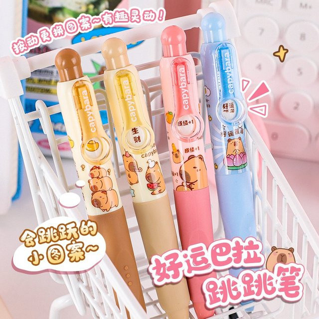 Kapibara Jumping Pocket Pen Gelstifte Set in Weiß und Multicolour mit schnelltrocknender Tinte - Bild 1