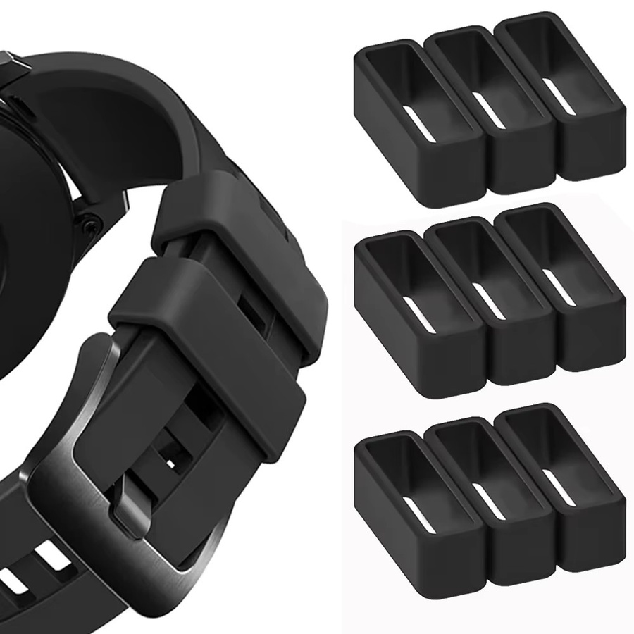 BAPPSUS Uhrenarmbandschlaufen Silikon, Schwarz, Unisex - Bild 3