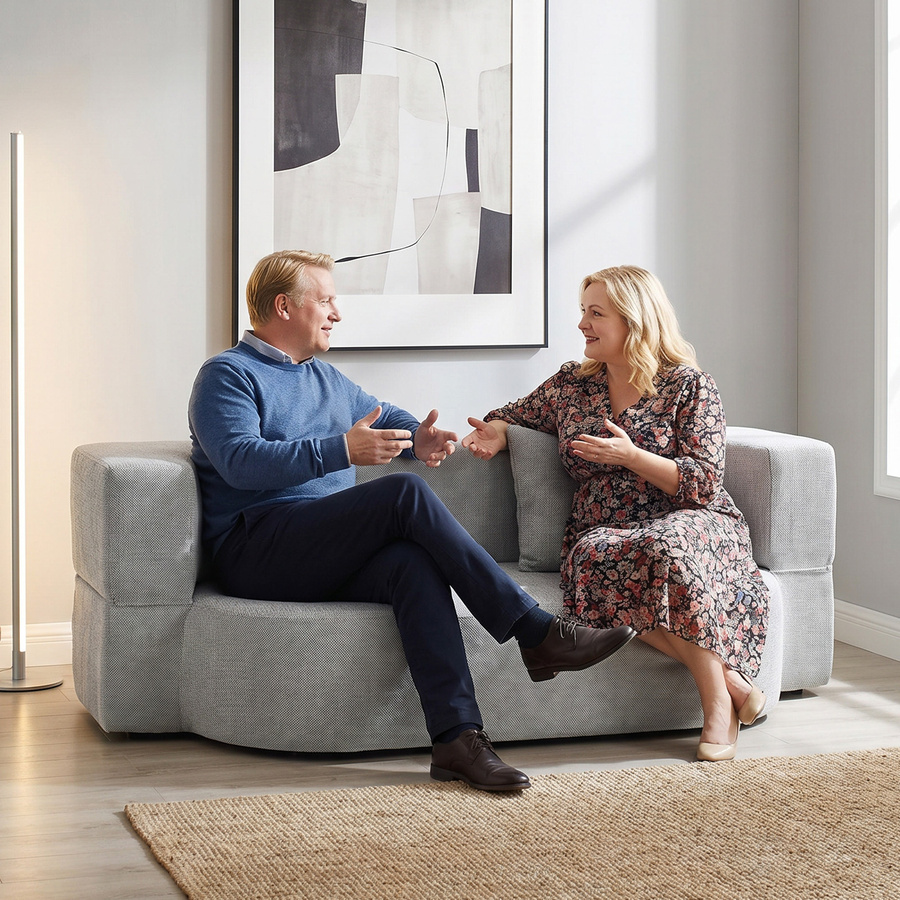 HOMCOM 2-in-1 Schlafsofa 2-Sitzer, klappbares Doppel-Schlafsofa mit breiten Armlehnen und 2 abnehmbaren Kissen, Chenille und Schaumstoff, Hellgrau - Bild 2