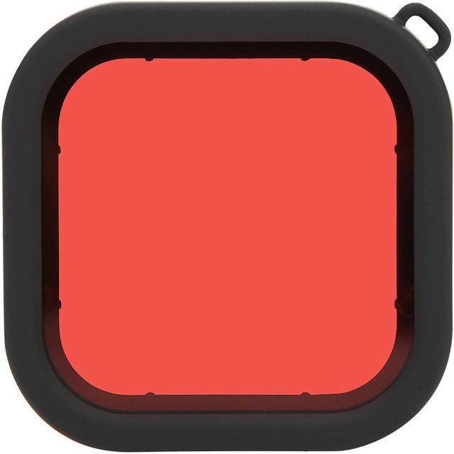 Wasserdichter ABS-Tauchobjektivfilter mit Seil für deine GoPro 8 Action-Kamera in Rot - Bild 1