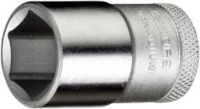 Gedore Steckschlüsseleinsatz Nuss 1/2 Zoll 10 mm Weite, 6-kant, silberfarben, Stahl verchromt - Bild 1