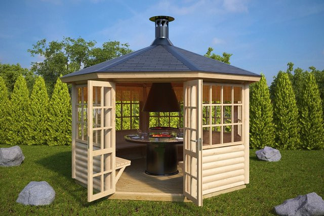 Grillpavillon Seattle L von Hansagarten24 aus Holz in Braun, B/T: 300 x 300 cm - Bild 1