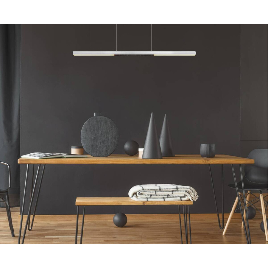 GLOBO Pendelleuchte CODY in Silber, moderne LED-Hängeleuchte aus gebürstetem Aluminium, Höhe: 150 cm, Breite: 8 cm, Tiefe: 120 cm - Bild 2