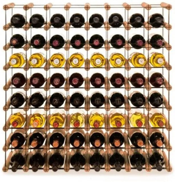 PROREGAL Modulares Weinregal Vinotega Mod Metal aus massivem Kiefernholz, Braun geölt, H x B x T: 82,5 x 82,5 x 24,5 cm - Bild 1