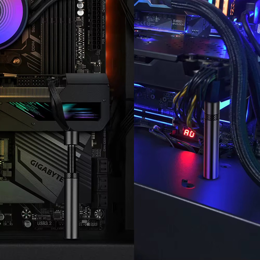 IRhasta GPU Halterung aus Aluminium, verstellbarer Teleskop-Grafikkarten-Ständer für Desktop-PCs, Schwarz - Bild 4