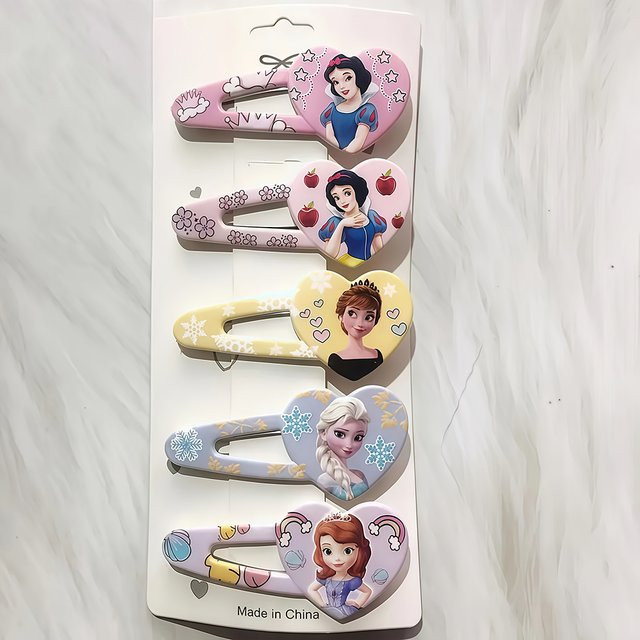 HEROCROSS Haarspangen, 5er-Set, Mädchen, Elsa Schneewittchen Anna - Bild 1