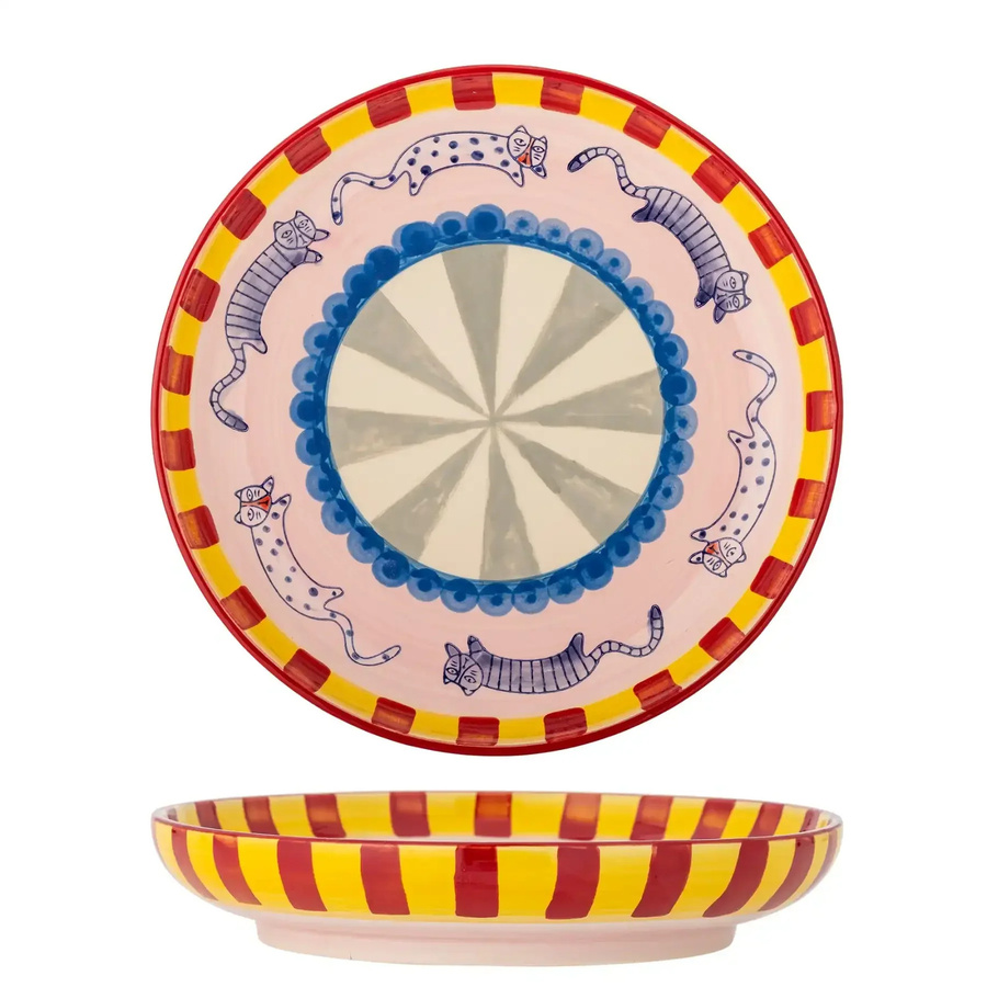 Bloomingville Tablett Missy aus Steingut in mehrfarbig mit Durchmesser: 30 cm - Bild 1